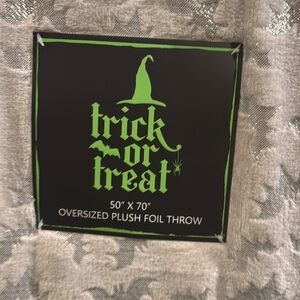Trick or treat 50”x70” Oversized Plush Foil Throw